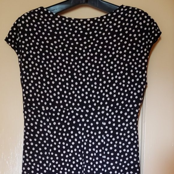 Evan Piccone Midi dress Blk & Wht Polka Dot ** - Picture 2 of 5